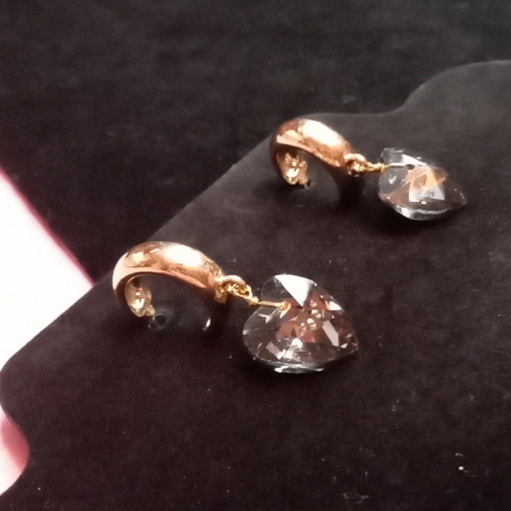 Elegant Post Gold and Silver Heart Earrings